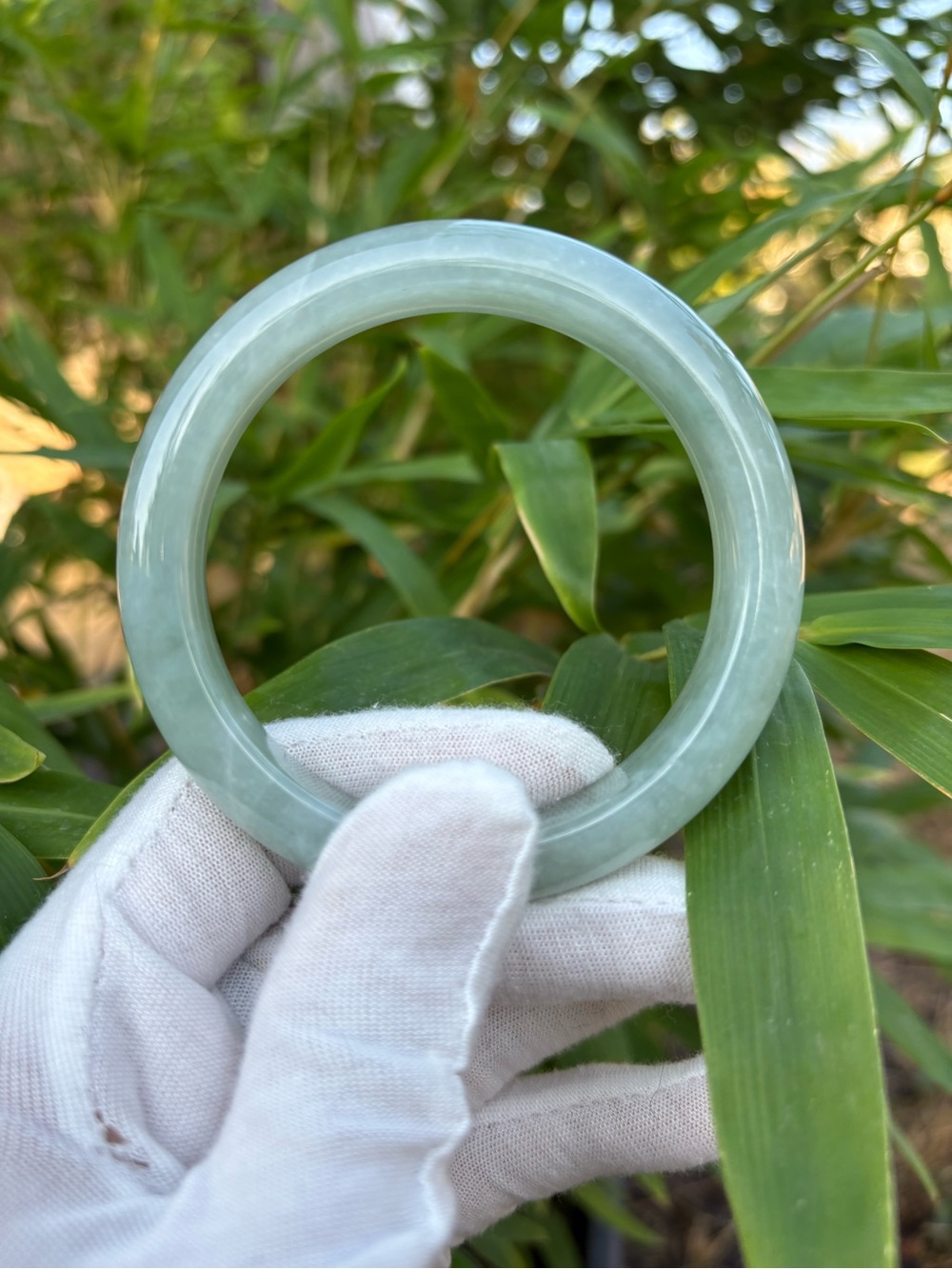 Green Jadeite Jade Bangle Bracelet, Grade A (phỉ thuý). Christmas gift for her